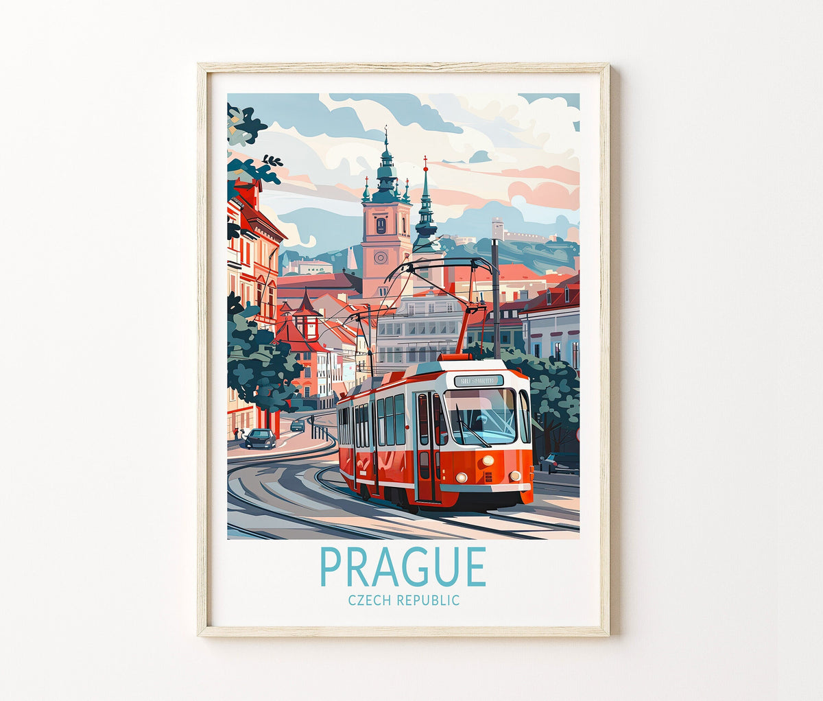 Prague Travel Poster – Czech Republic Wall Art Print
