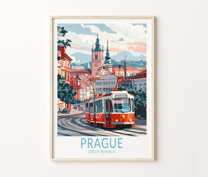 Prague Travel Poster – Czech Republic Wall Art Print