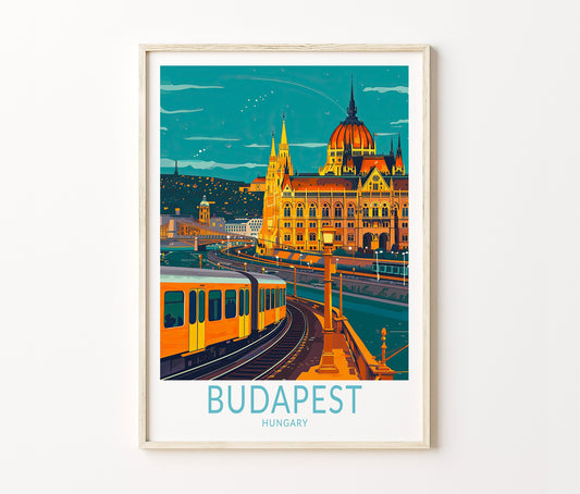 Budapest Travel Poster – Hungary Wall Art Print