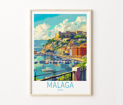 Malaga Travel Poster – Artwork Wall Art Print