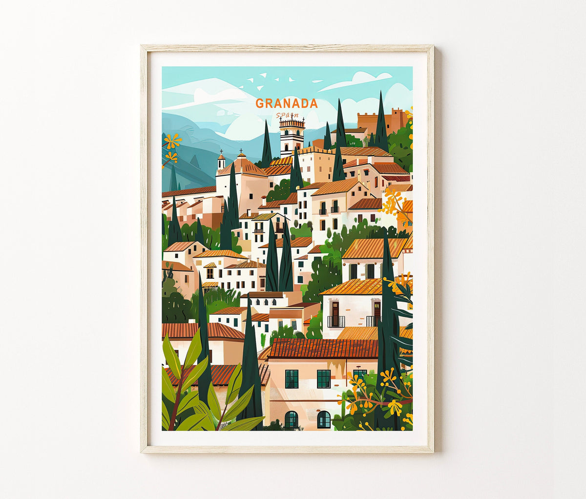 Granada Travel Poster – European City Wall Art Print