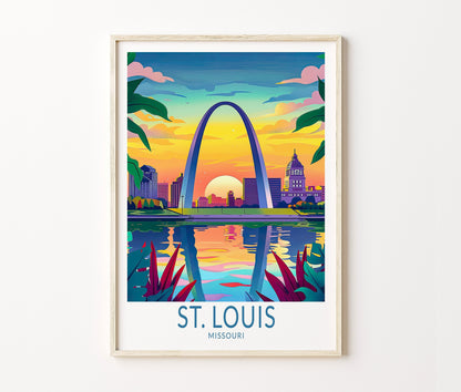St. Louis Travel Poster – Gateway Arch Wall Art Print