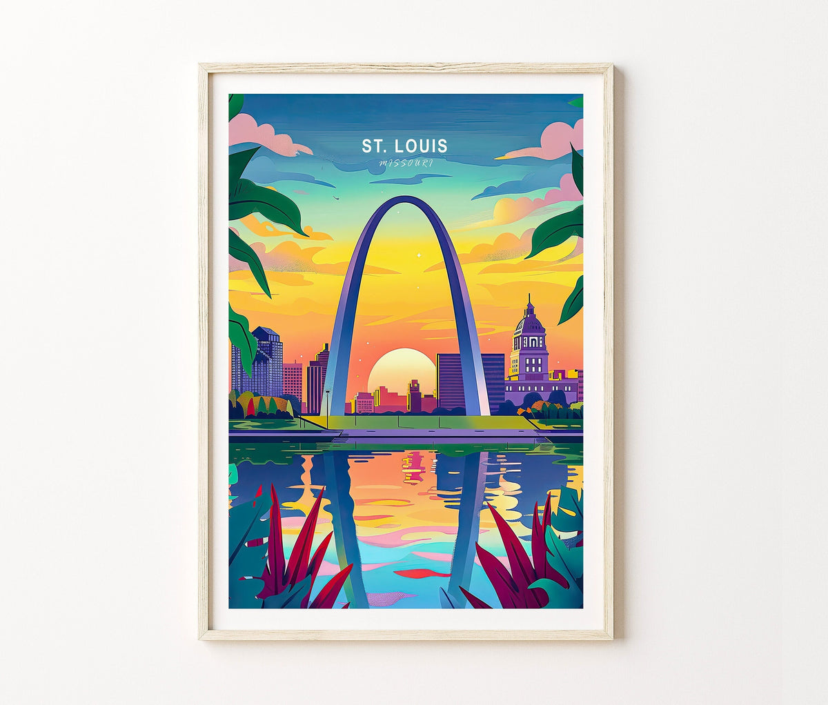 St. Louis Travel Poster – Gateway Arch Wall Art Print