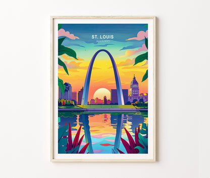 St. Louis Travel Poster – Gateway Arch Wall Art Print