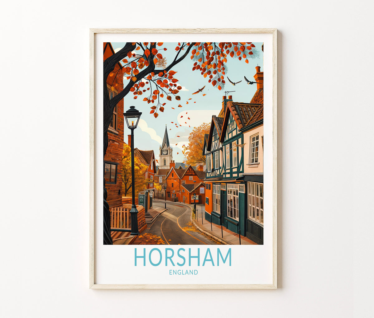 Horsham Travel Poster – United Kingdom Wall Art Print
