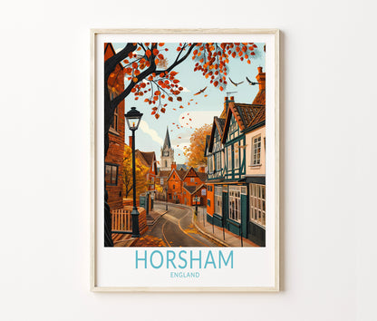 Horsham Travel Poster – United Kingdom Wall Art Print