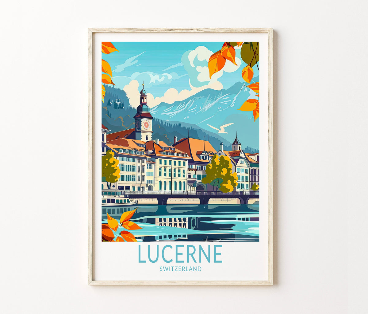 Lucerne Travel Poster – Switzerland Wall Art Print