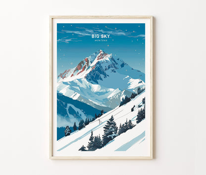 Big Sky Travel Poster – Winter Wall Art Print