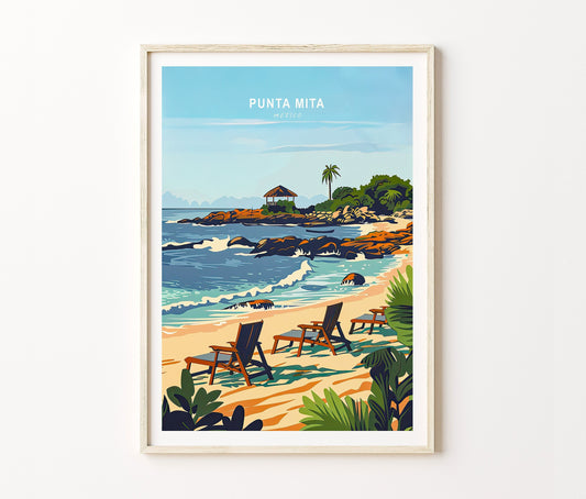 Punta Mita Travel Poster – Mexico Wall Art Print