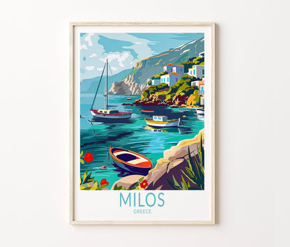 Milos Travel Poster – Greece Wall Art Print
