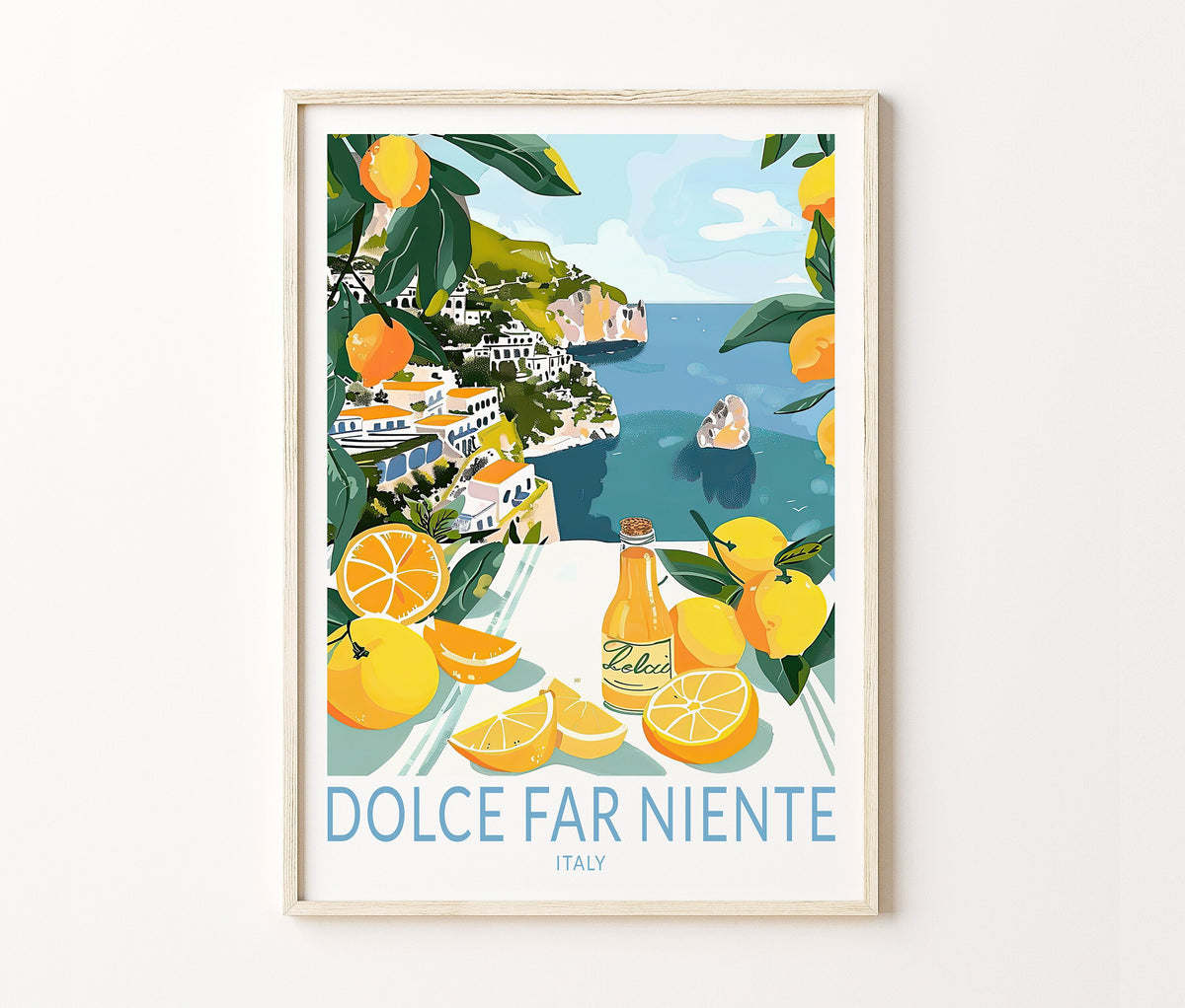 Dolce Far Niente Travel Poster – Lemons Wall Art Print
