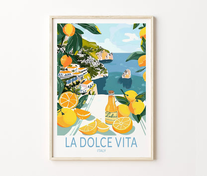La Dolce Vita Travel Poster – Lemons Wall Art Print