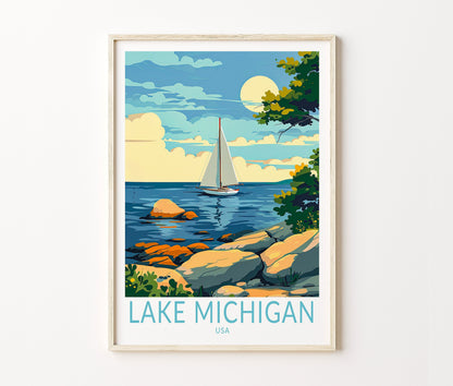 Lake Travel Poster – USA City Wall Art Print