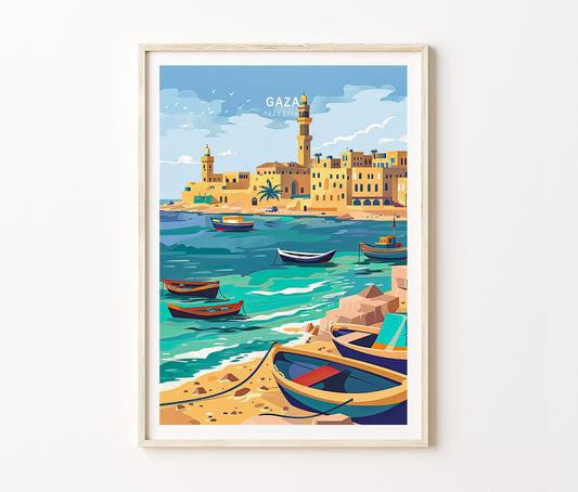 Gaza Travel Poster – Palestine Wall Art Print