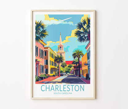 Charleston Travel Poster – South Carolina Wall Art Print
