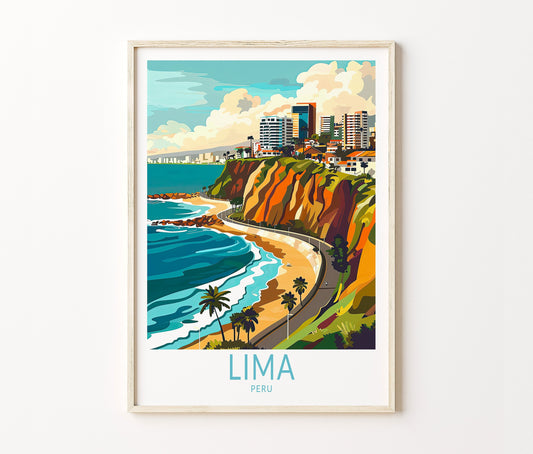 Lima Travel Poster – Peru Wall Art Print