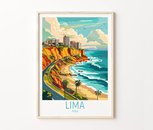 Lima Travel Poster – Peru Wall Art Print