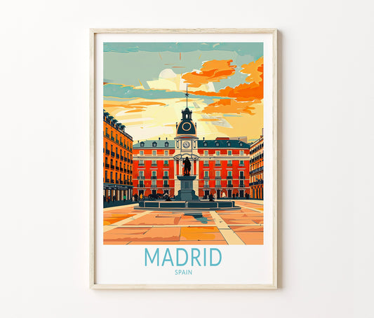 Madrid Travel Poster – Spain Wall Art Print