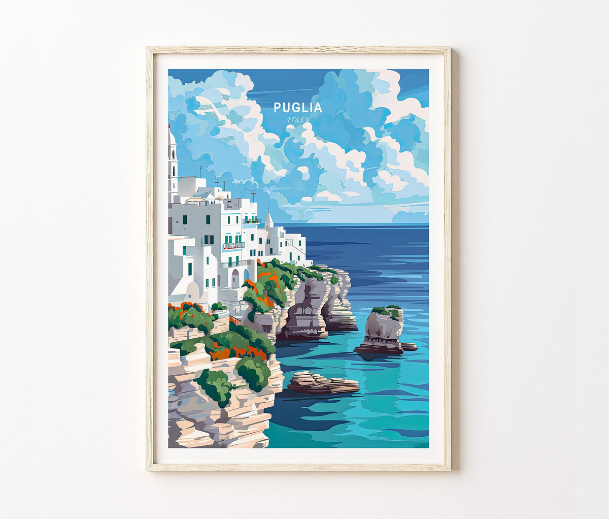 Puglia Travel Poster – Italy Wall Art Print