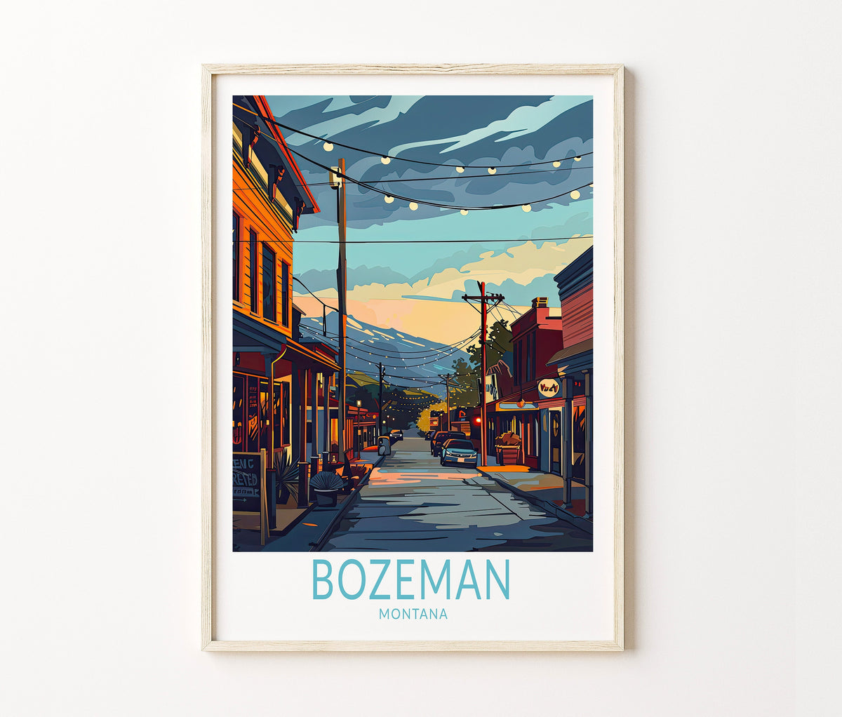Bozeman Travel Poster – Montana Wall Art Print