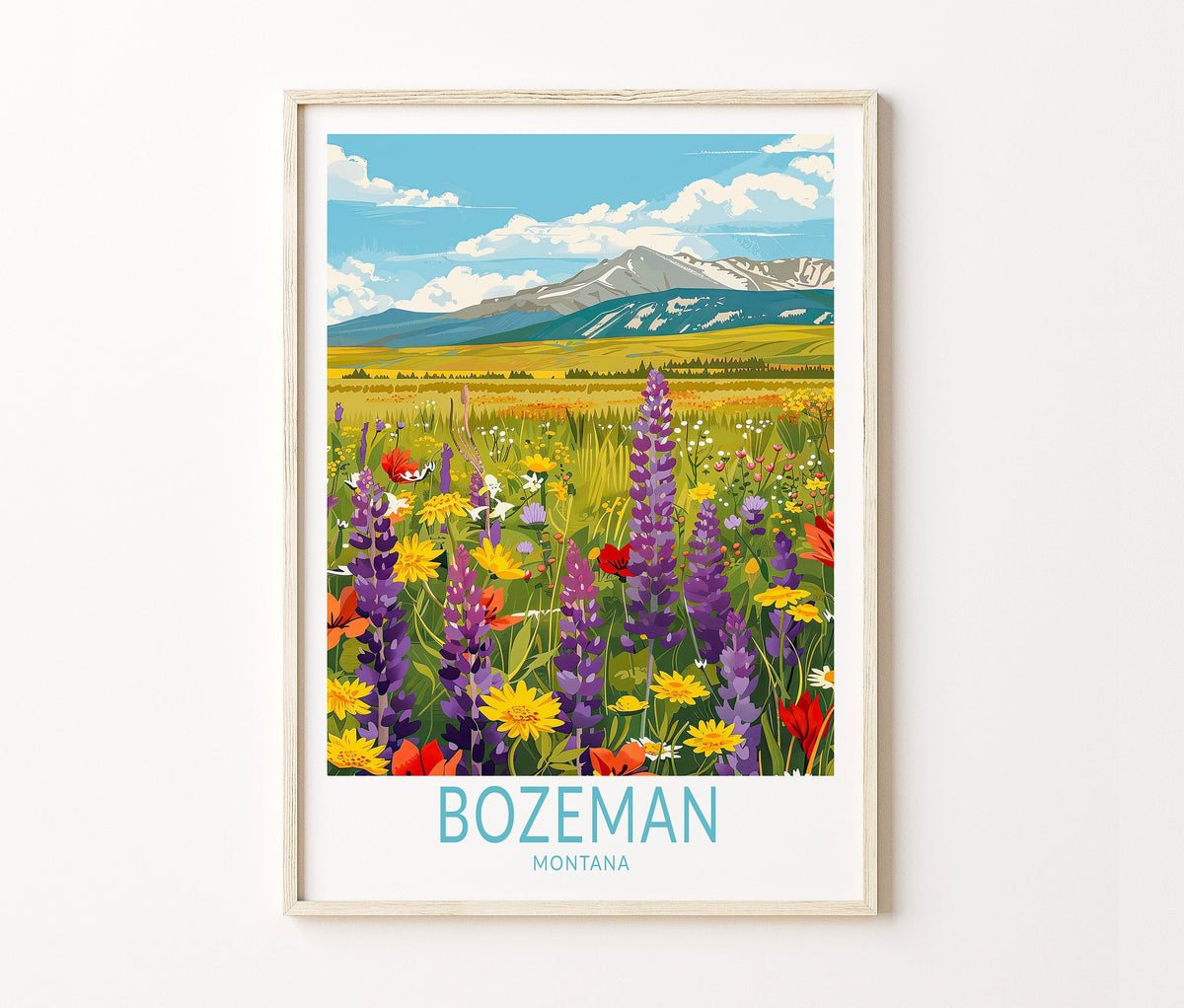 Bozeman Travel Poster – Montana Wall Art Print