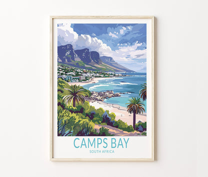 Camps Bay Travel Poster – Honeymoon Wall Art Print