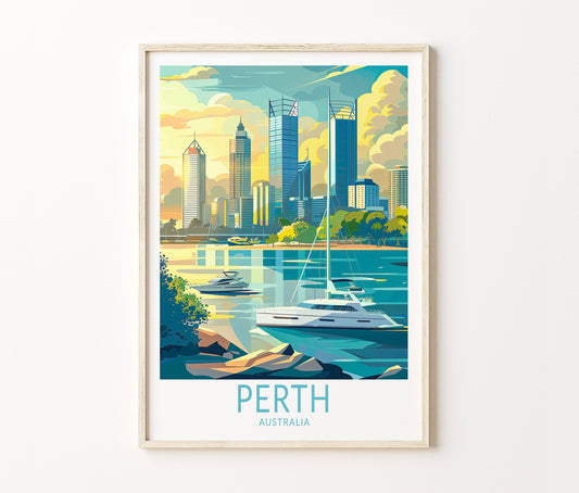 Perth Travel Poster – Australia Wall Art Print