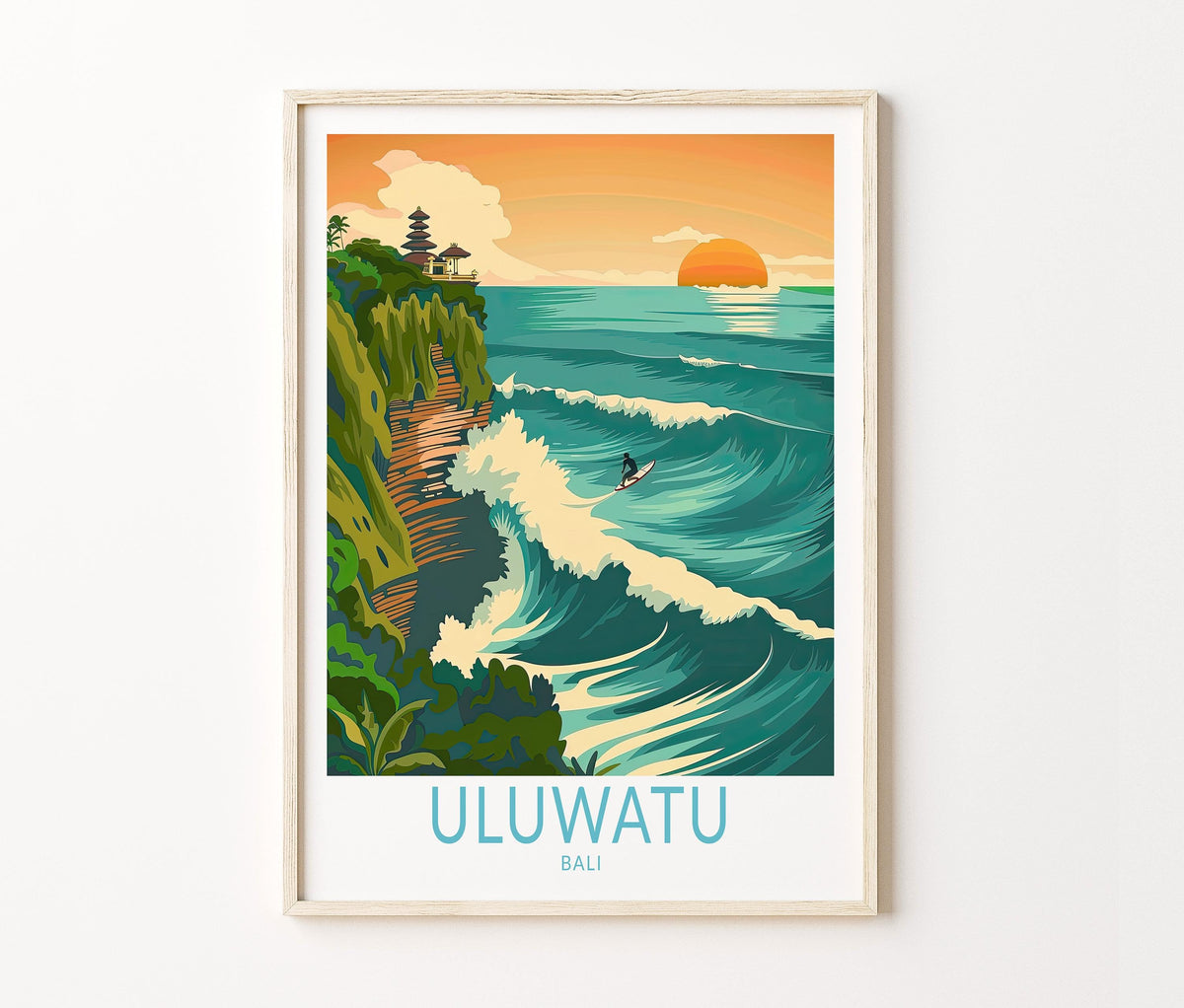 Uluwatu Travel Poster – Surf Wall Art Print