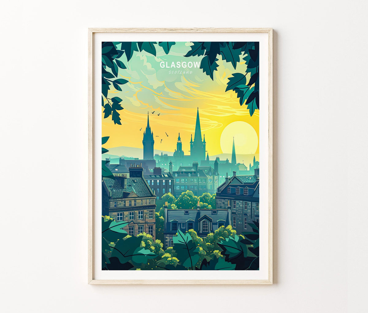 Glasgow Travel Poster – United Kingdom Wall Art Print