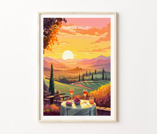 Hunter Valley Travel Poster – Australia Wall Art Print