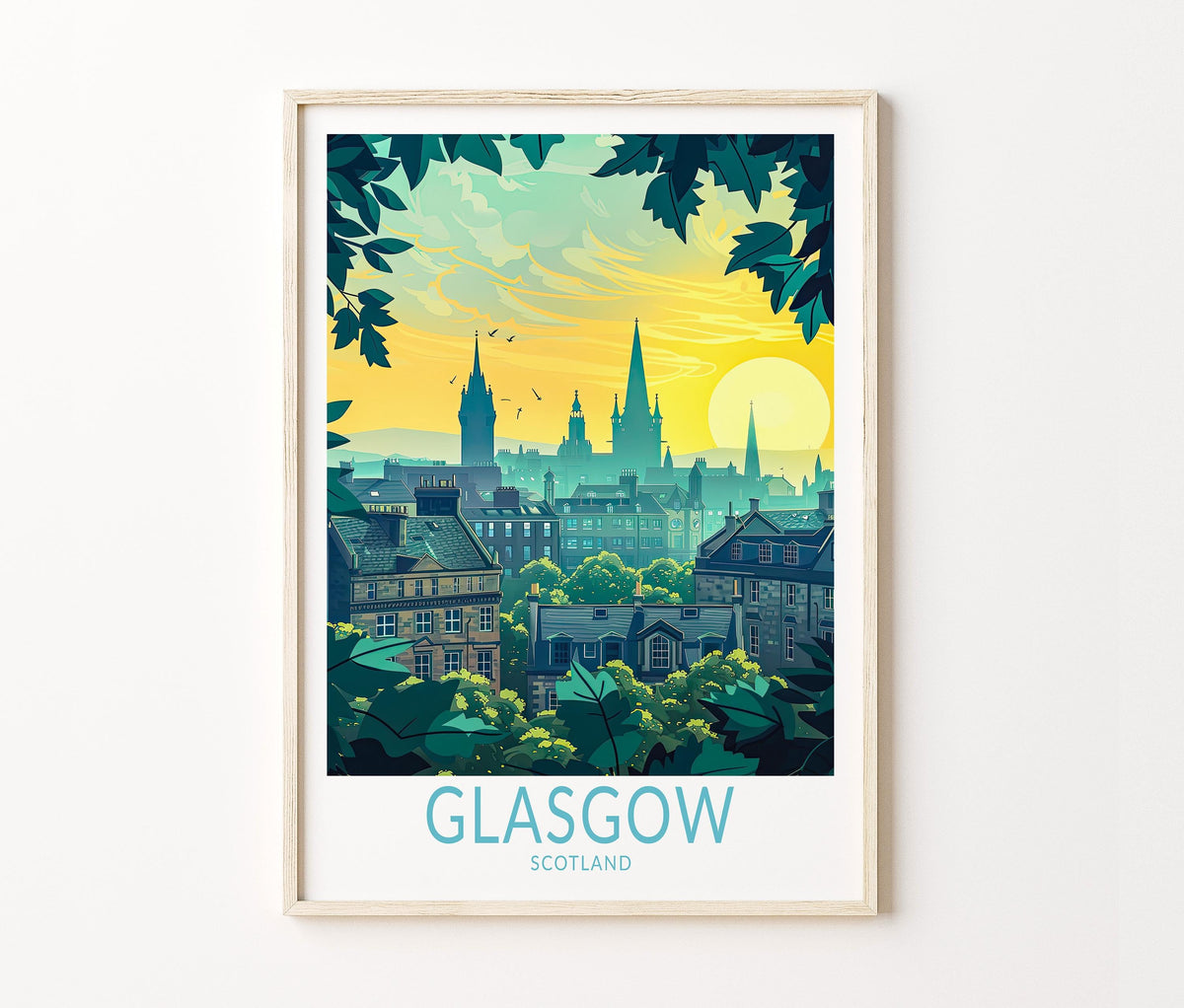 Glasgow Travel Poster – United Kingdom Wall Art Print