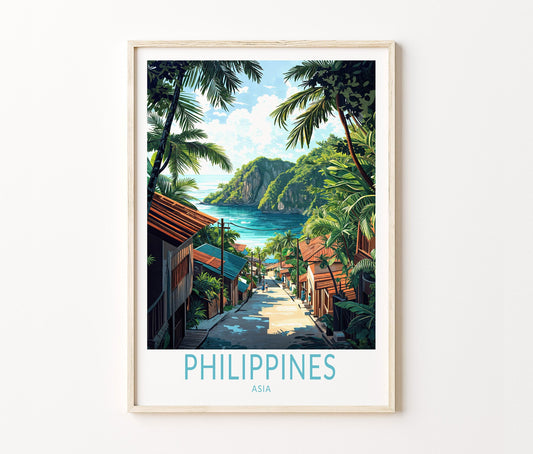 Philippines Asia Travel Poster – Philippines Wall Art Print