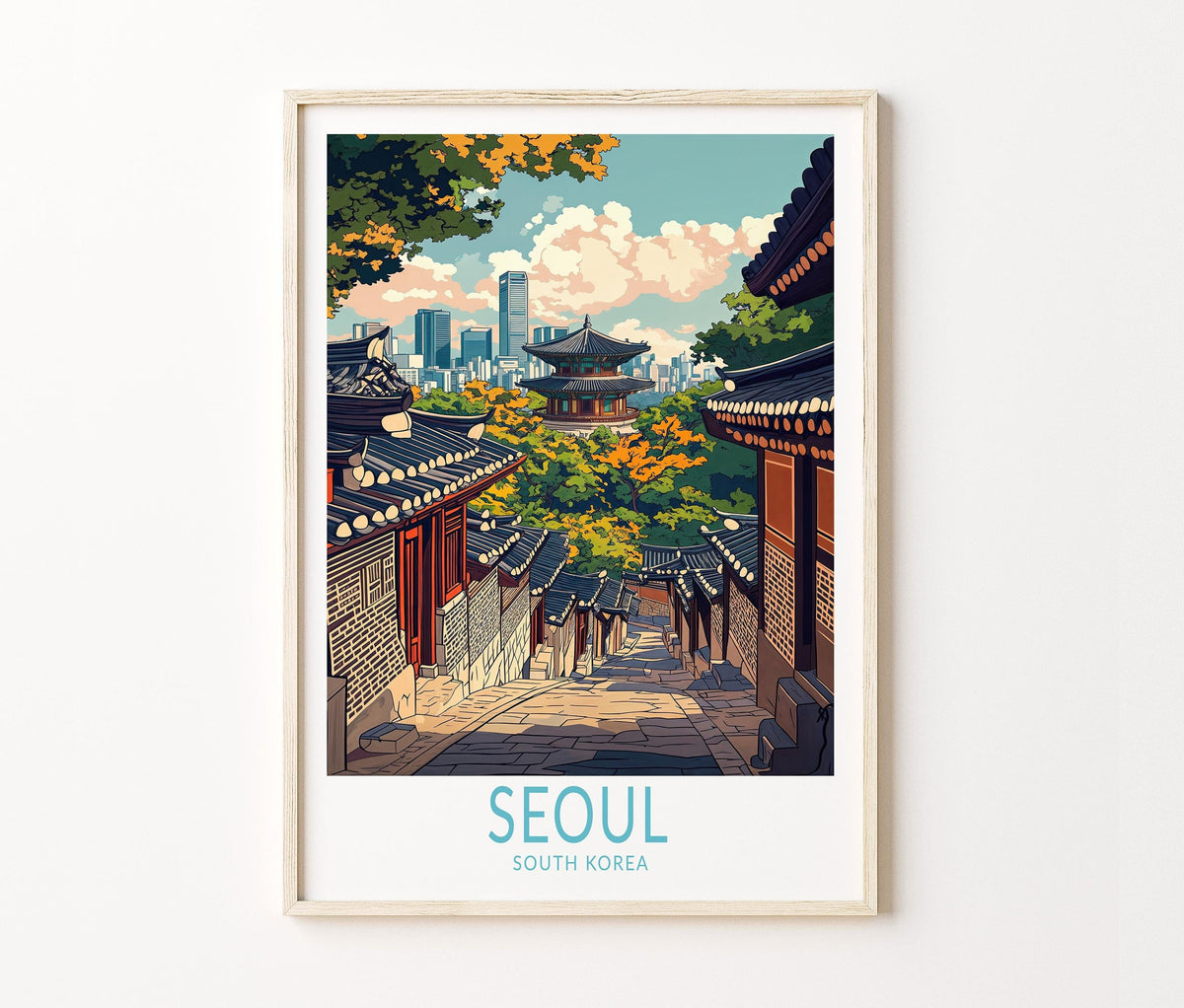 Seoul Travel Poster – South Korea Wall Art Print