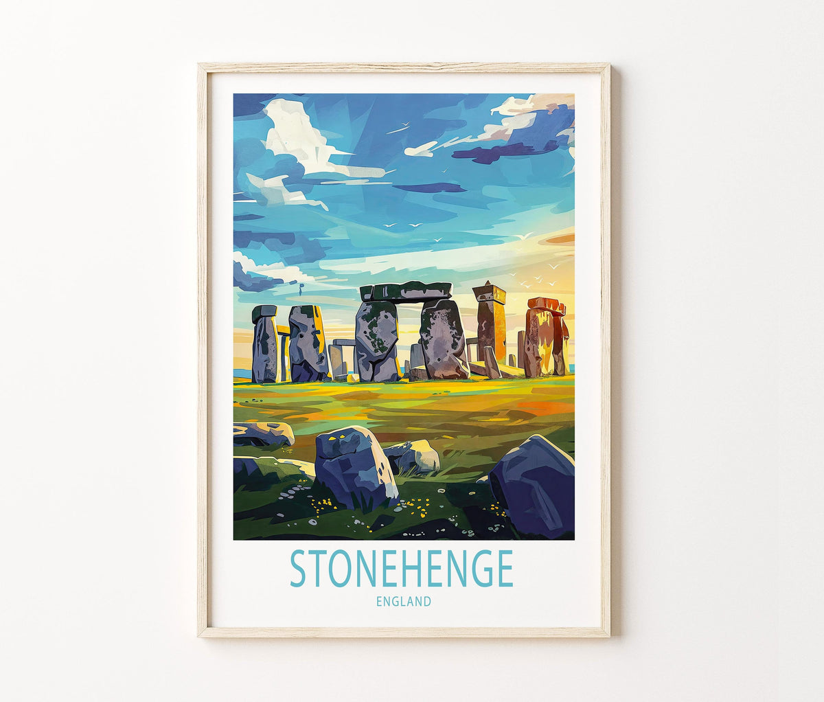 Stonehenge Travel Poster – United Kingdom Wall Art Print