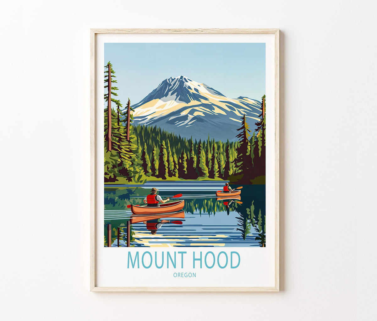 Mount Hood Portland Travel Poster – Oregon Wall Art Print