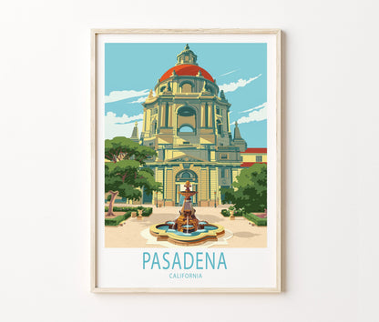 Pasadena Travel Poster – California Wall Art Print