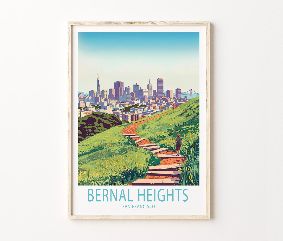 Bernal Heights Travel Poster – San Francisco Wall Art Print