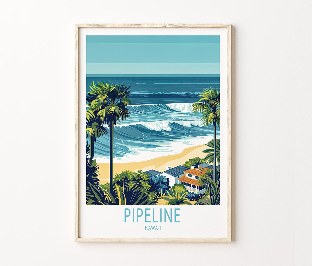 Pipeline Travel Poster – Surf Wall Art Print