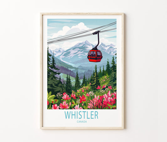 Whistler Travel Poster – Ski Resort Wall Art Print