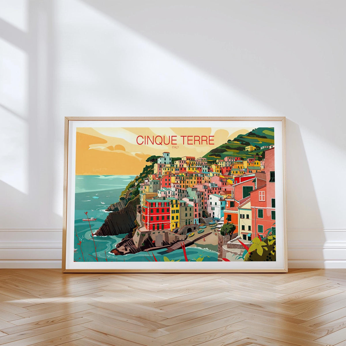 Cinque Terre Travel Poster – Italy Wall Art Print