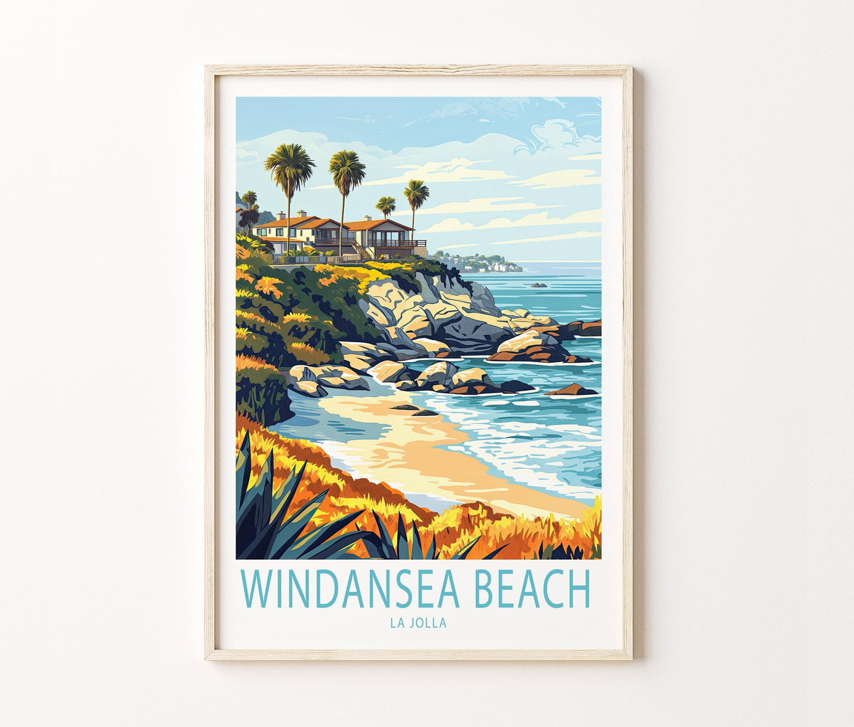Windansea Beach Travel Poster – La Jolla Wall Art Print