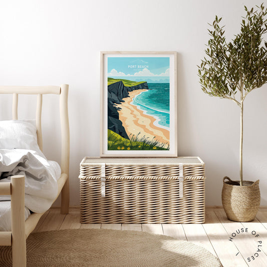 Port Beach Travel Poster – Australia Wall Art Print