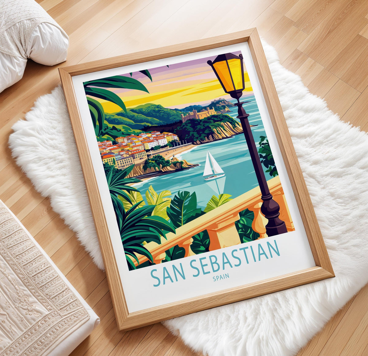 San Sebastian Travel Poster – Donostia Wall Art Print