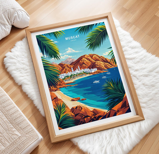 Muscat Travel Poster – Arabia Wall Art Print