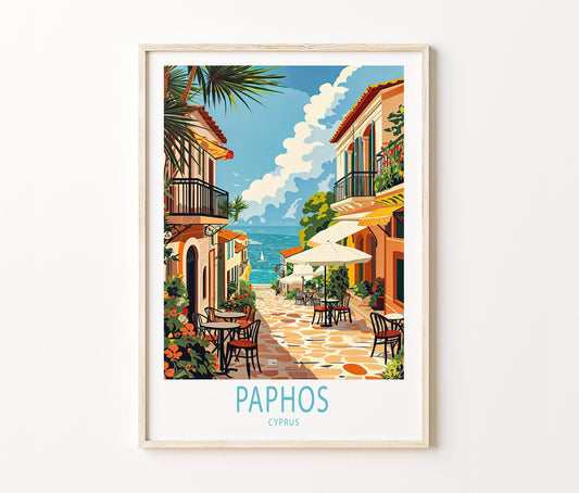 Paphos Travel Poster – Cyprus Wall Art Print