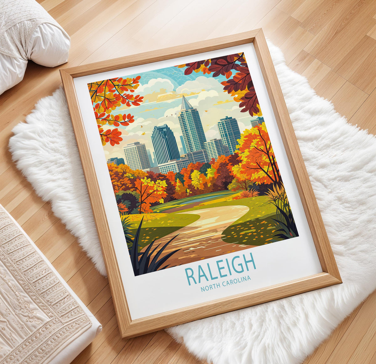 Raleigh Travel Poster – North Carolina Wall Art Print
