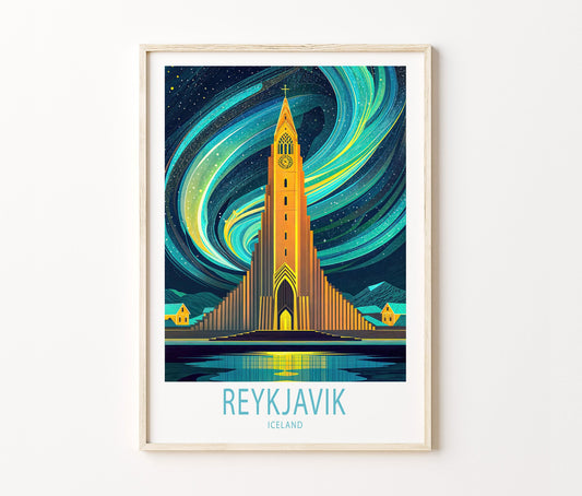 Reykjavík travel poster – view 2