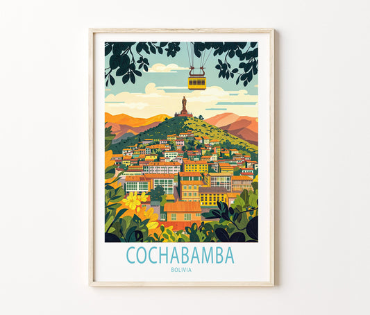 Cochabamba Travel Poster – Bolivia Wall Art Print