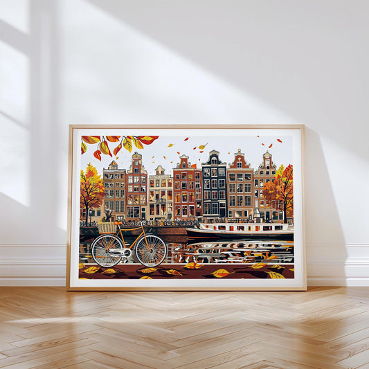 Amsterdam Travel Poster – Netherlands Wall Art Print