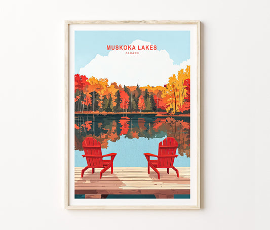 Muskoka Lakes Travel Poster – Canadian Wall Art Print